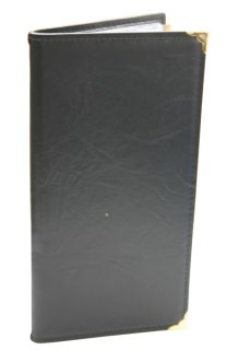 Menu in Leder schwarz - 16x32 cm Fs